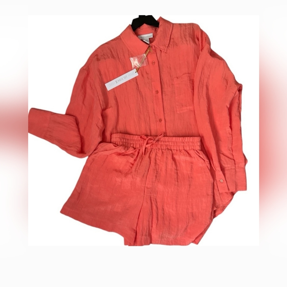 House of Harlow 1960 Coral High Waist Shorts